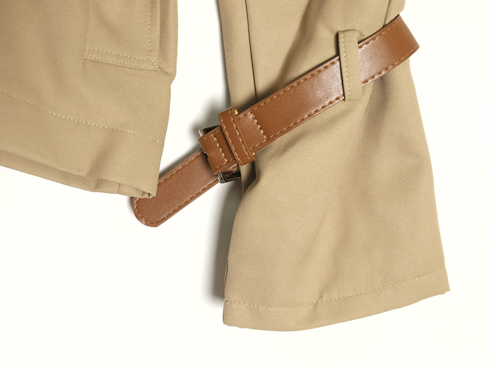 Pra*a corseted short belted trench coat