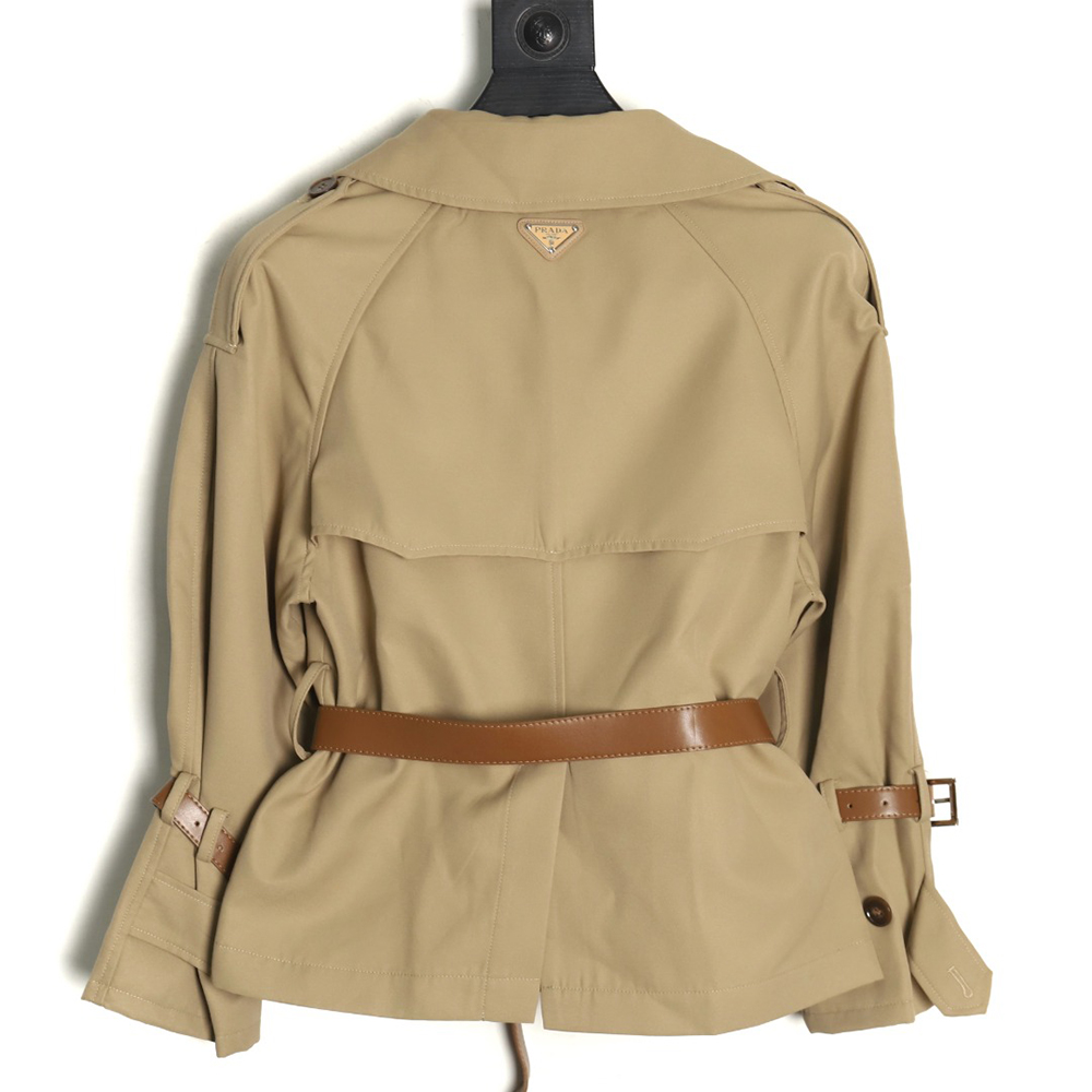 Pra*a corseted short belted trench coat