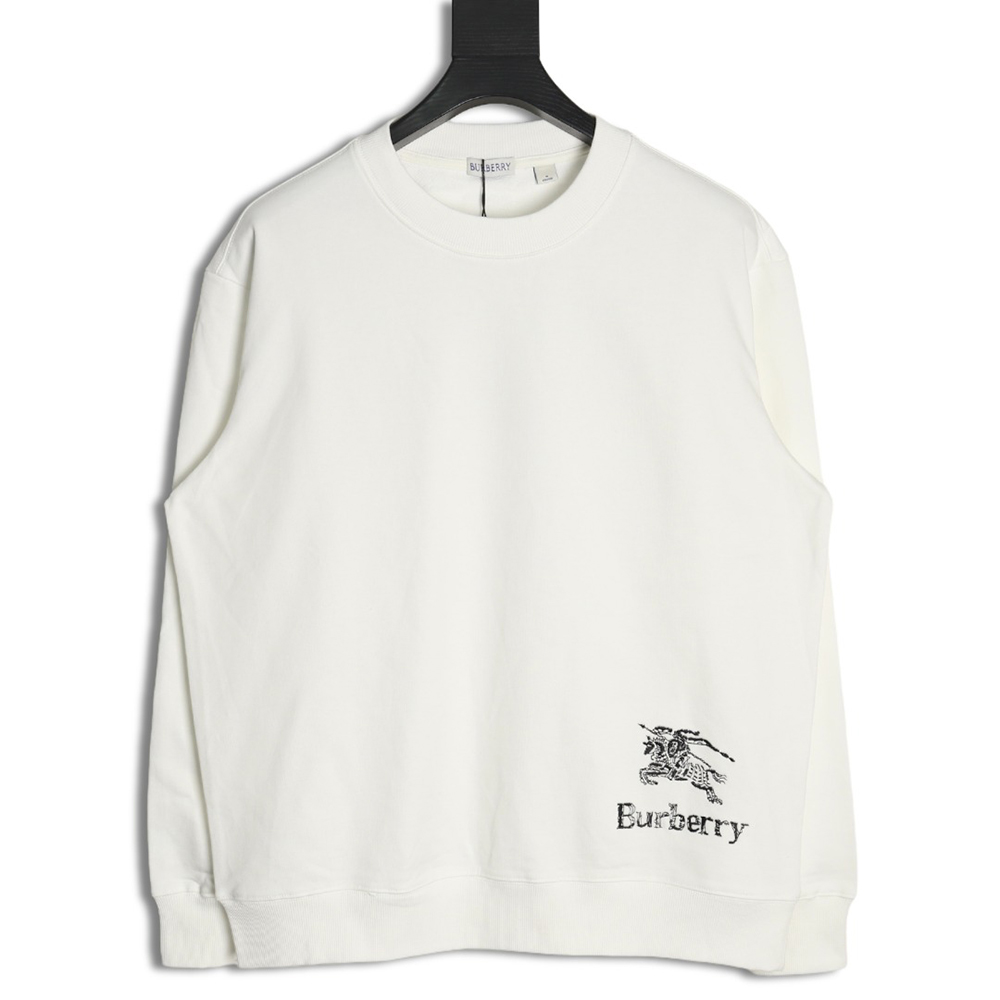 B**rry hem embroidered war horse crew neck sweatshirt