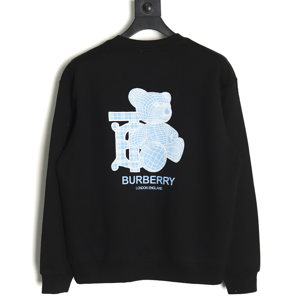 B**rry back blue bear print crew neck sweatshirt tsk1