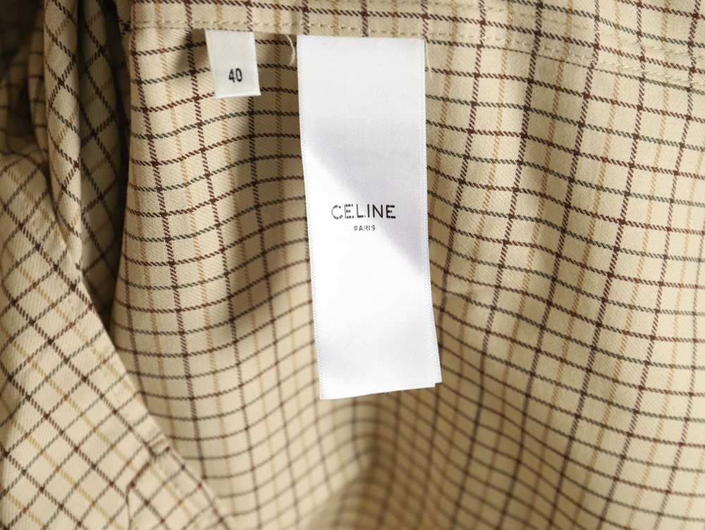 Ce**e arc de triomphe embroidered small check shirt