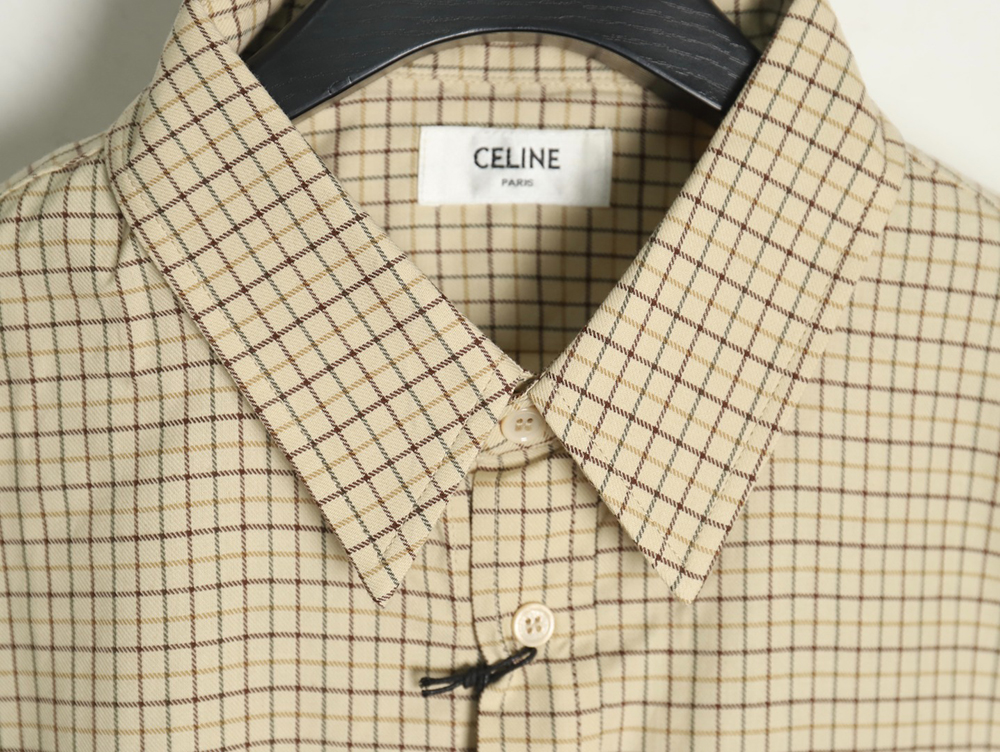 Ce**e arc de triomphe embroidered small check shirt