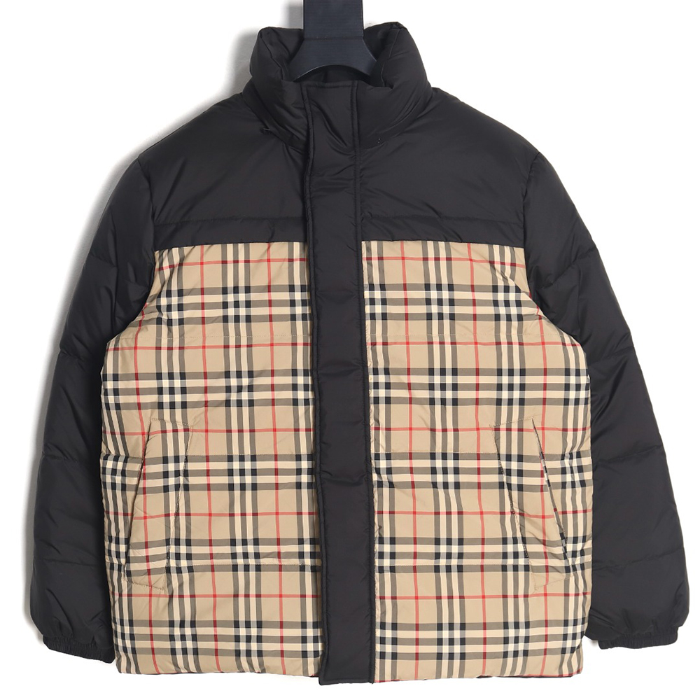 B**rry check reversible down jacket
