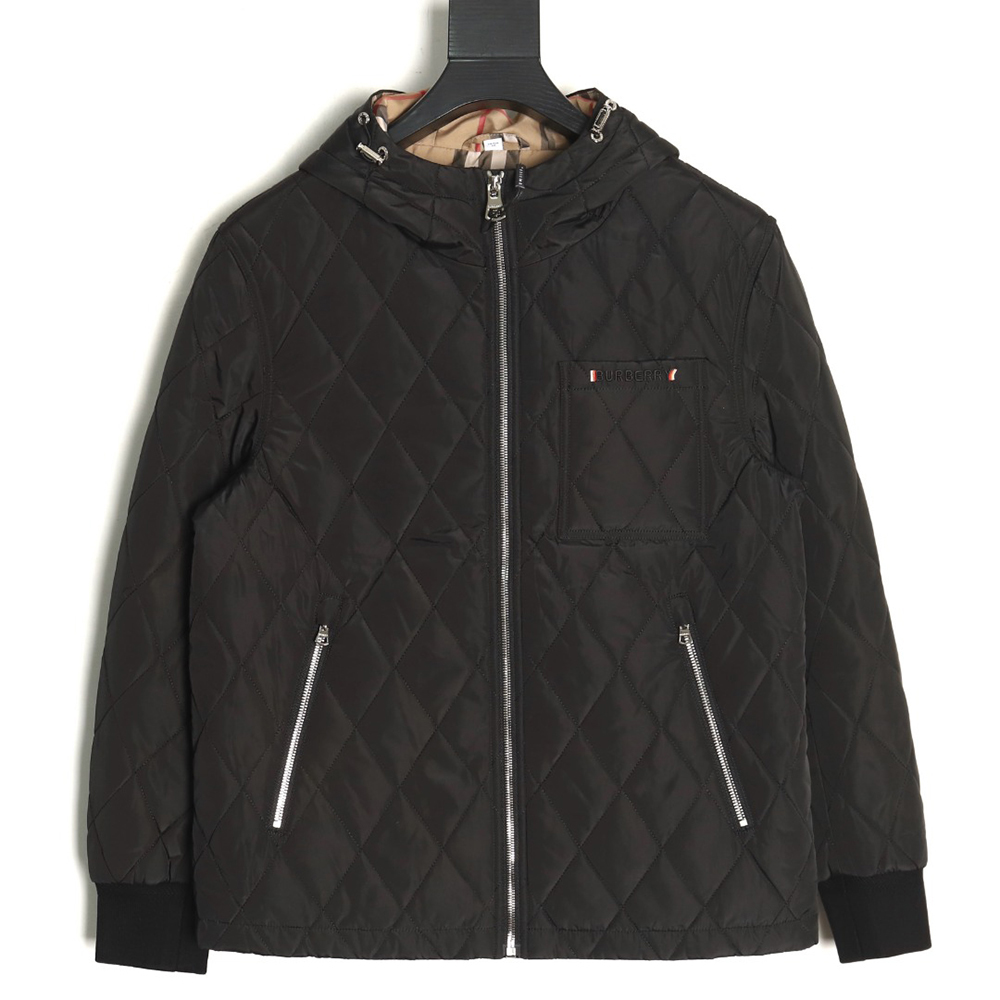 B**rry double-zip thin cotton hooded jacket