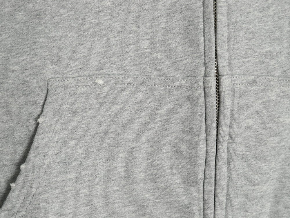 Ba*len*cia*ga globe pattern printed distressed zipper jacket