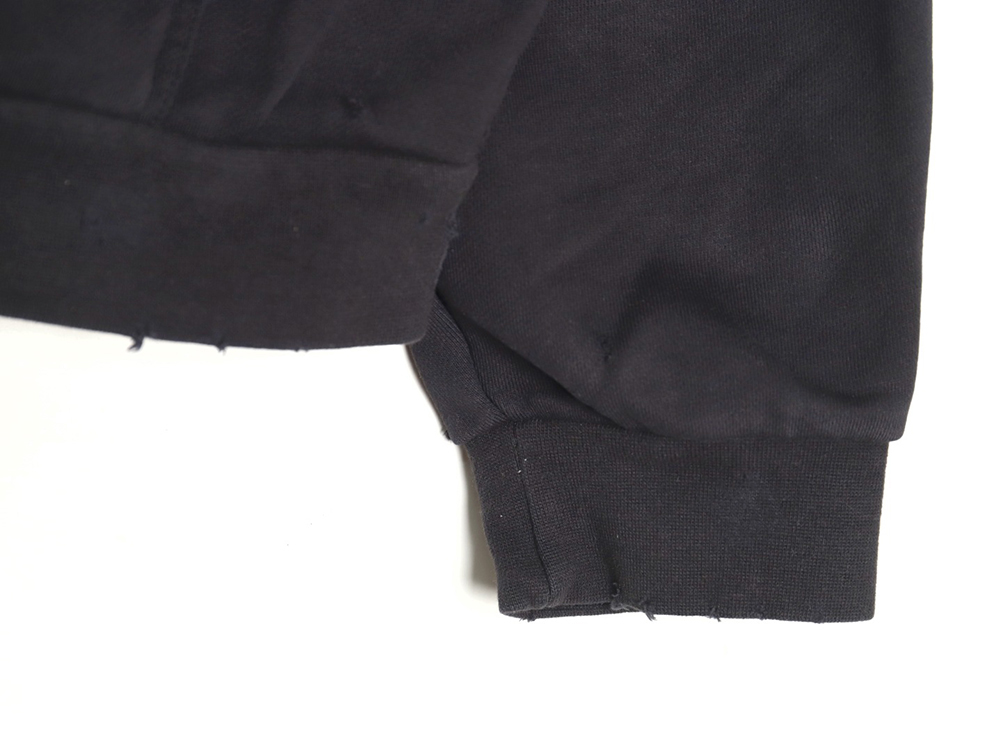 Ba*len*cia*ga globe pattern printed distressed zipper jacket tsk1