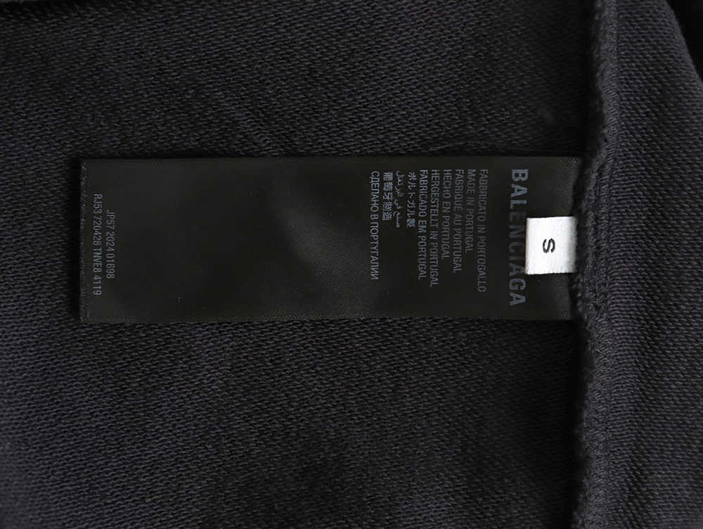 Ba*len*cia*ga globe pattern printed distressed zipper jacket tsk1