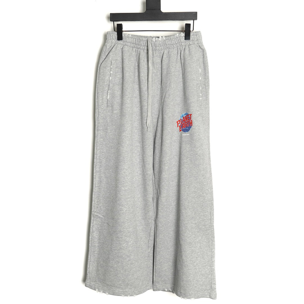 Ba*len*cia*ga earth pattern print distressed trousers