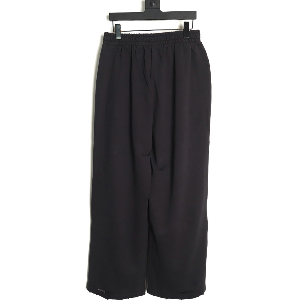 Ba*len*cia*ga earth pattern print distressed trousers tsk1