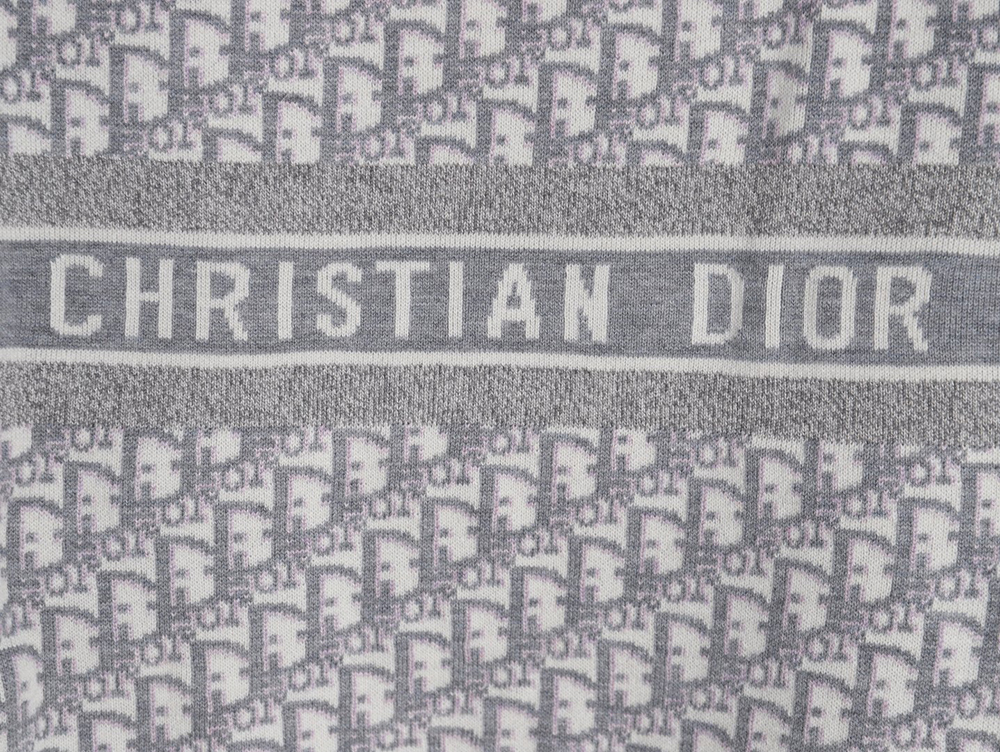 D*or oblique knitted cashmere reversible crew neck sweater