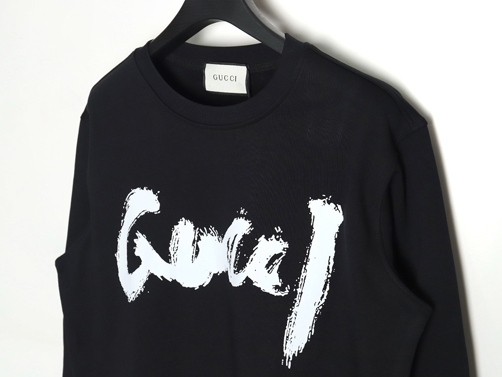 G*u*i & ba*len*cia*ga graffiti lettering print crewneck sweatshirt tsk1