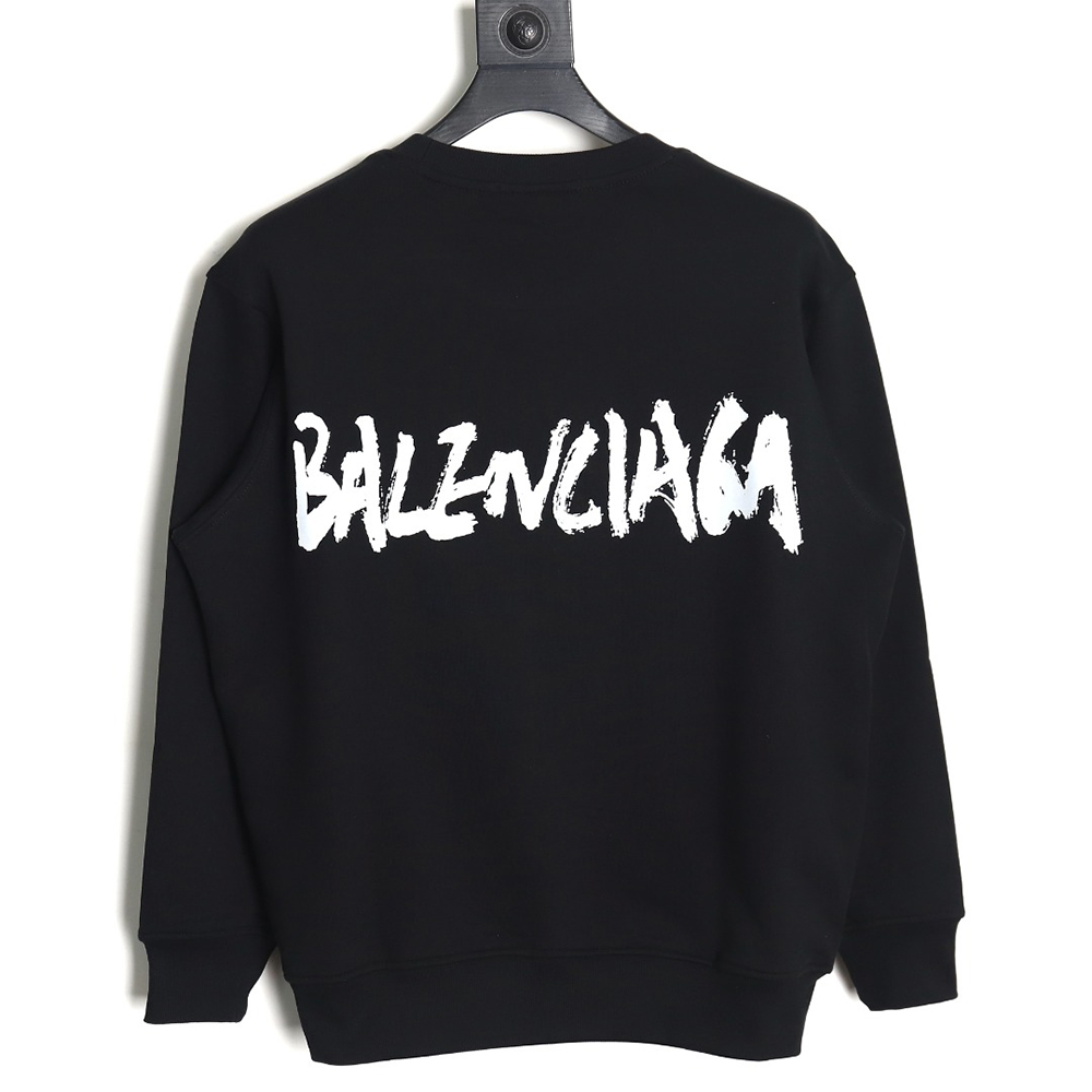 G*u*i & ba*len*cia*ga graffiti lettering print crewneck sweatshirt tsk1