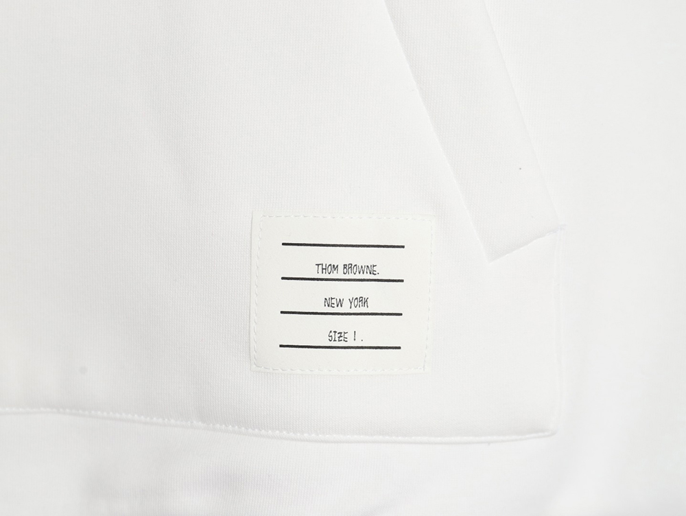 Thom Browne patchwork four-bar fleece hooded sweatshirt