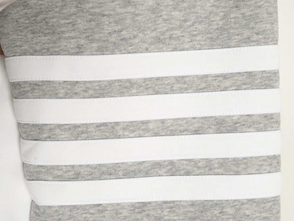 Thom Browne patchwork four-bar fleece hooded sweatshirt TSK1