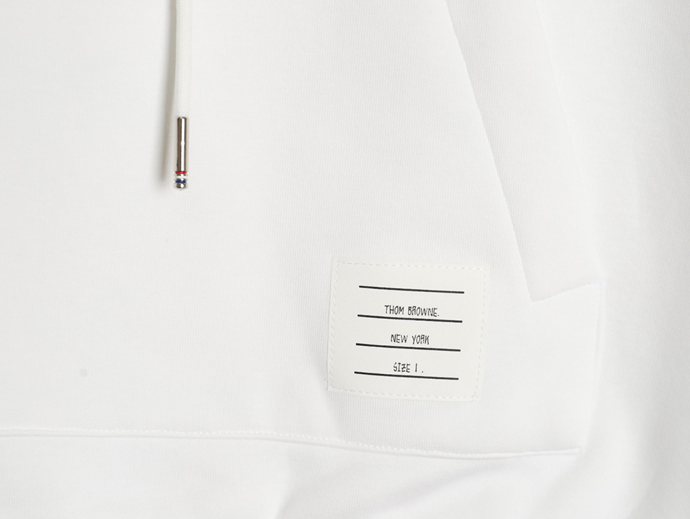 Thom Browne patchwork four-bar fleece hooded sweatshirt TSK1