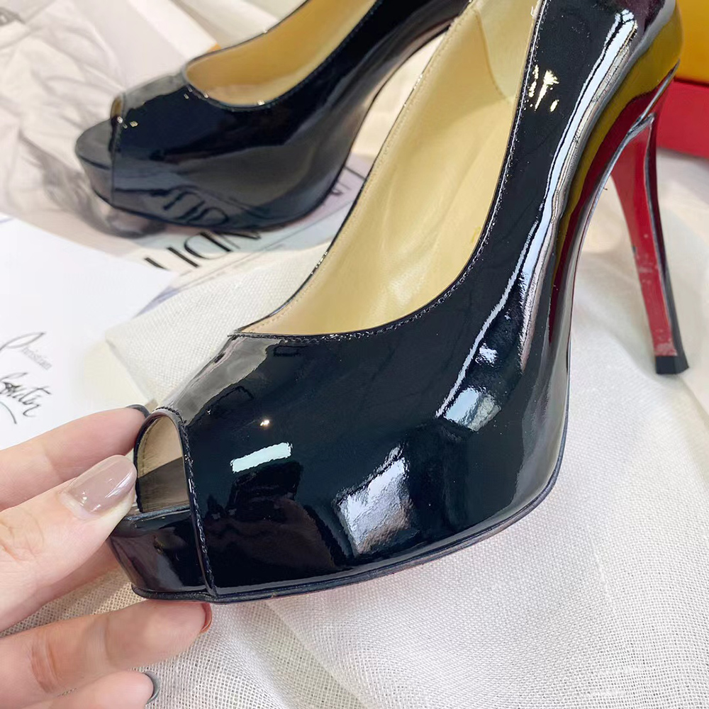 Ch**an louboutin new very privé 100mm open toe pumps