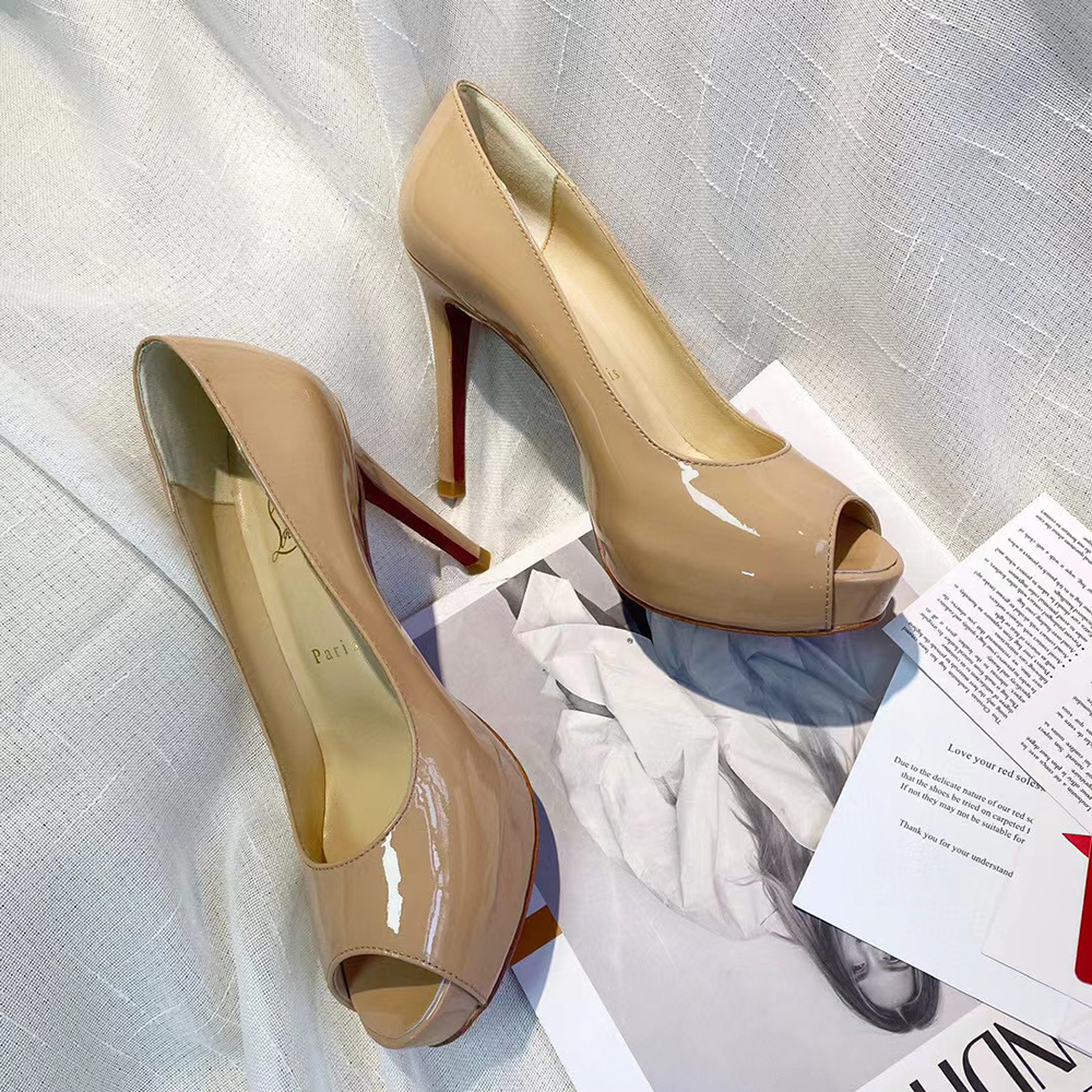 Ch**an louboutin new very privé open toe pumps h:10cm