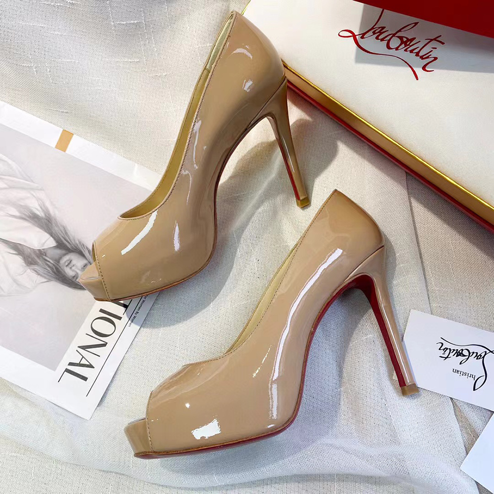 Ch**an louboutin new very privé open toe pumps h:10cm