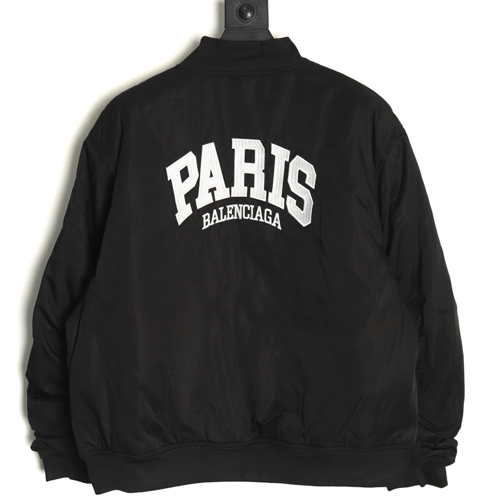 Ba*len*cia*ga paris english letter embroidered baseball jacket