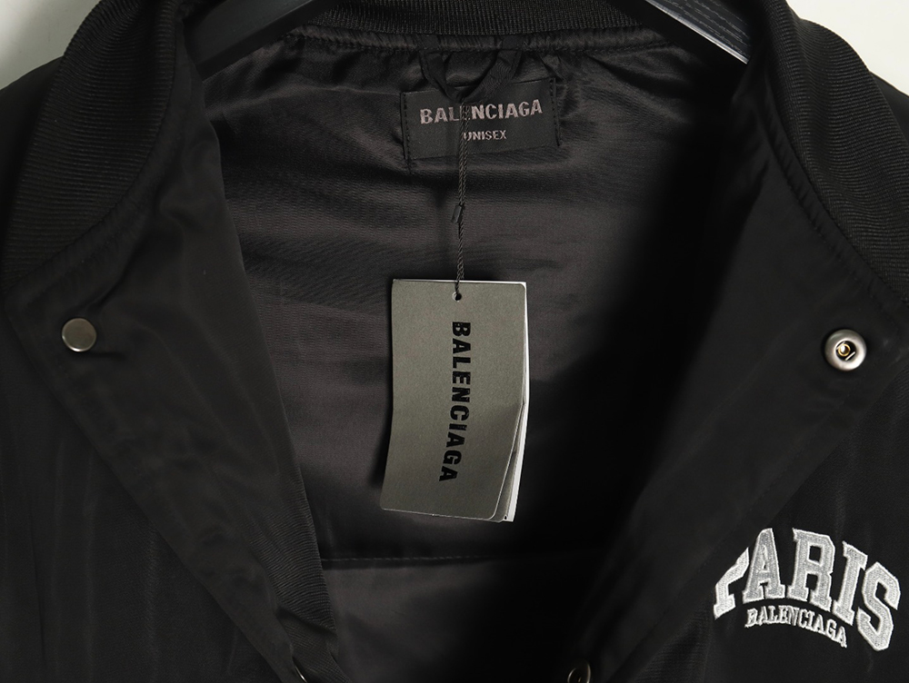 Ba*len*cia*ga paris english letter embroidered baseball jacket
