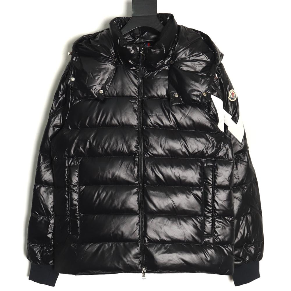 Moncler 22corydale double peak striped hooded down jacket