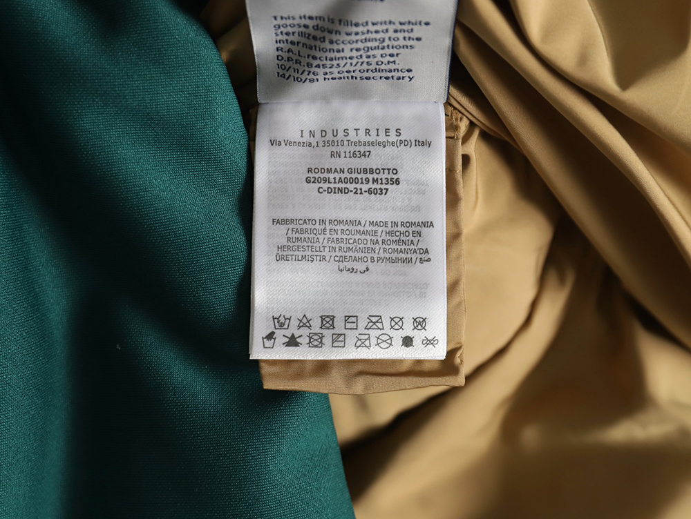 Moncler & Palm Angels joint color strip embroidery logo down jacket