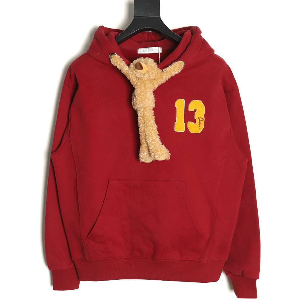 13De Marzo bear scratching hooded sweatshirt