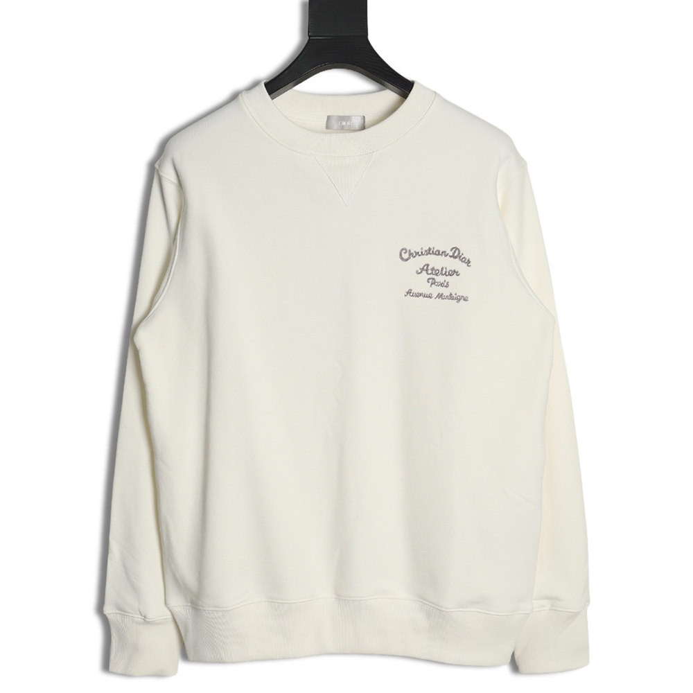 D*or classic front and back slogan embroidery sweatshirt