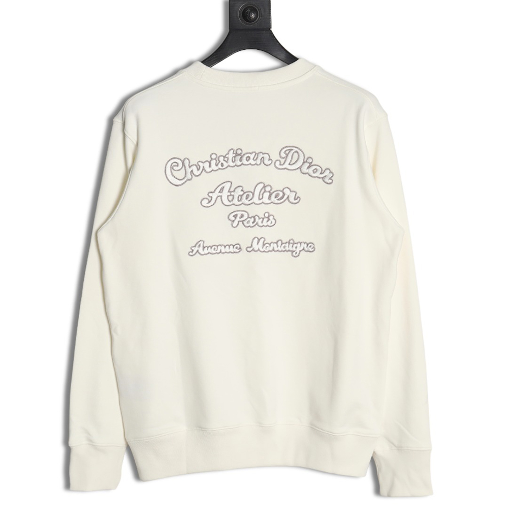 D*or classic front and back slogan embroidery sweatshirt