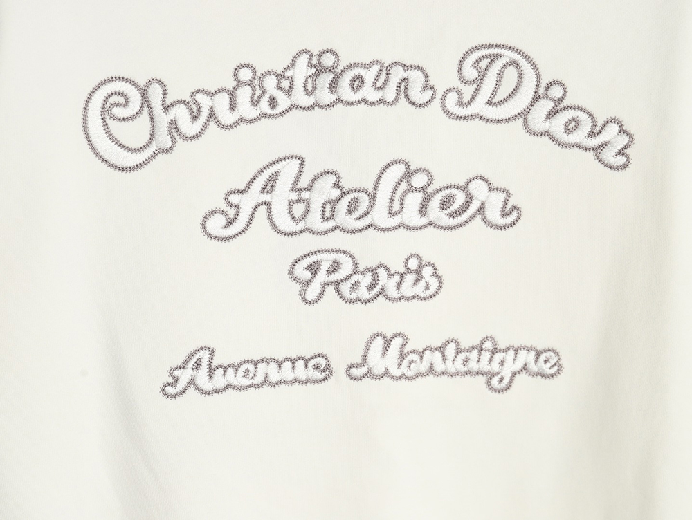 D*or classic front and back slogan embroidery sweatshirt