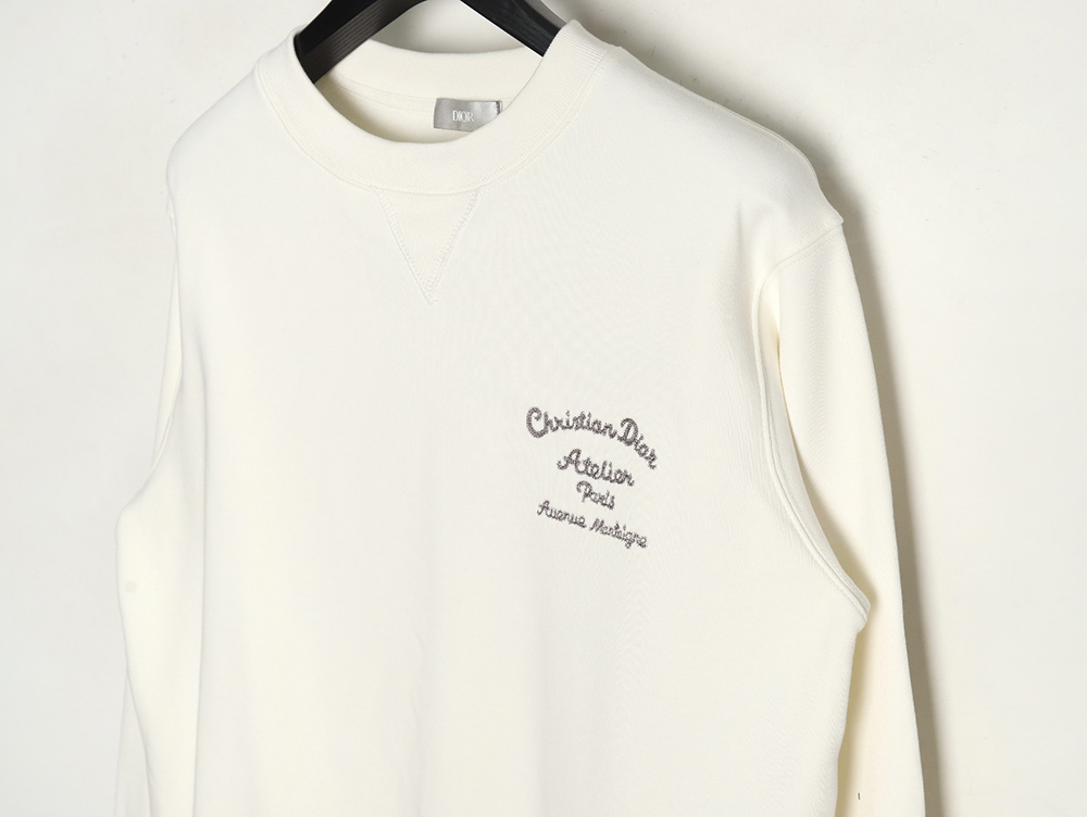 D*or classic front and back slogan embroidery sweatshirt