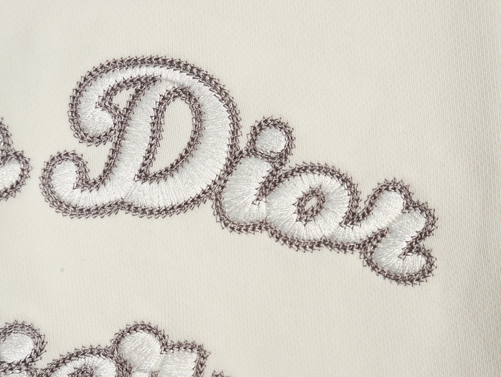 D*or classic front and back slogan embroidery sweatshirt