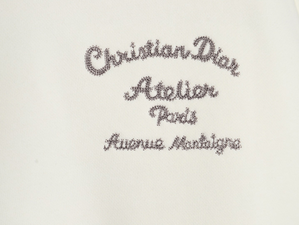 D*or classic front and back slogan embroidery sweatshirt