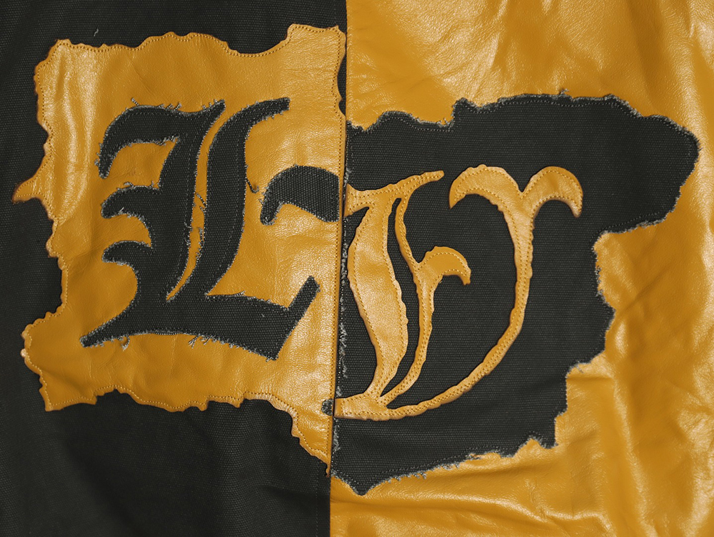 l0*is V*t0n splice leather baseball jacket