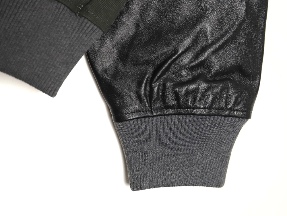 l0*is V*t0n splice leather baseball jacket