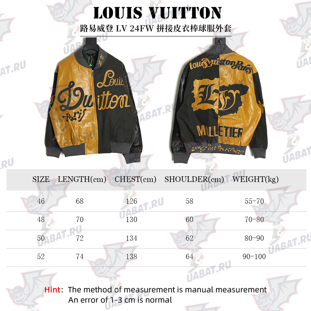 l0*is V*t0n splice leather baseball jacket