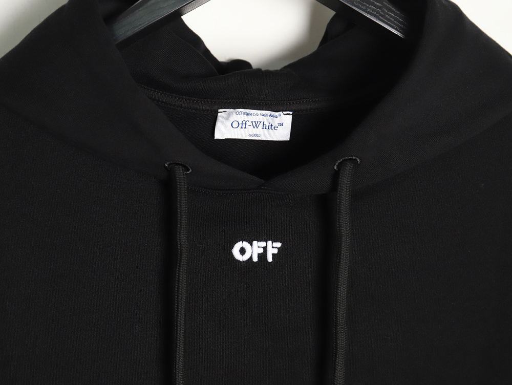off-white pure black embroidered hoodie