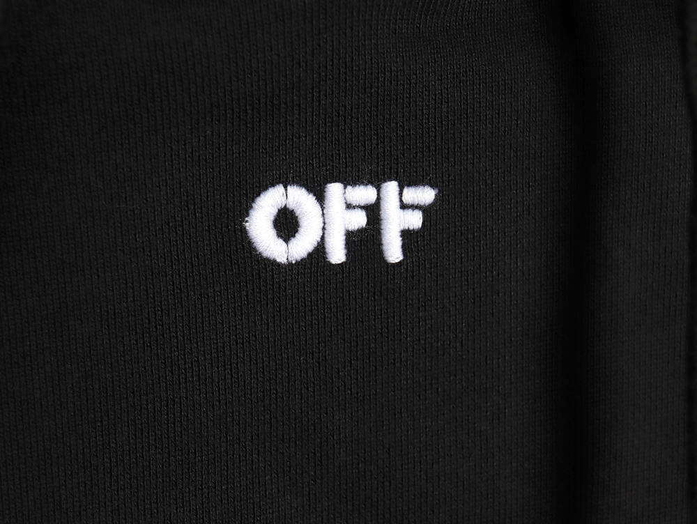 off-white pure black embroidered hoodie