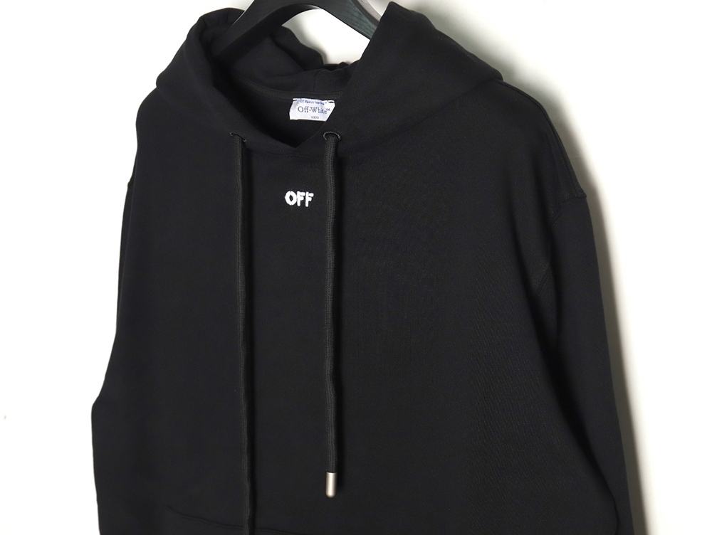 off-white pure black embroidered hoodie