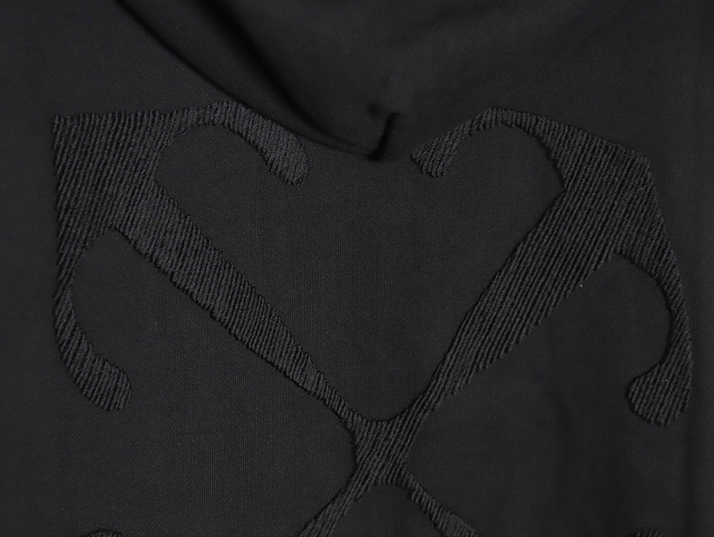 off-white pure black embroidered hoodie