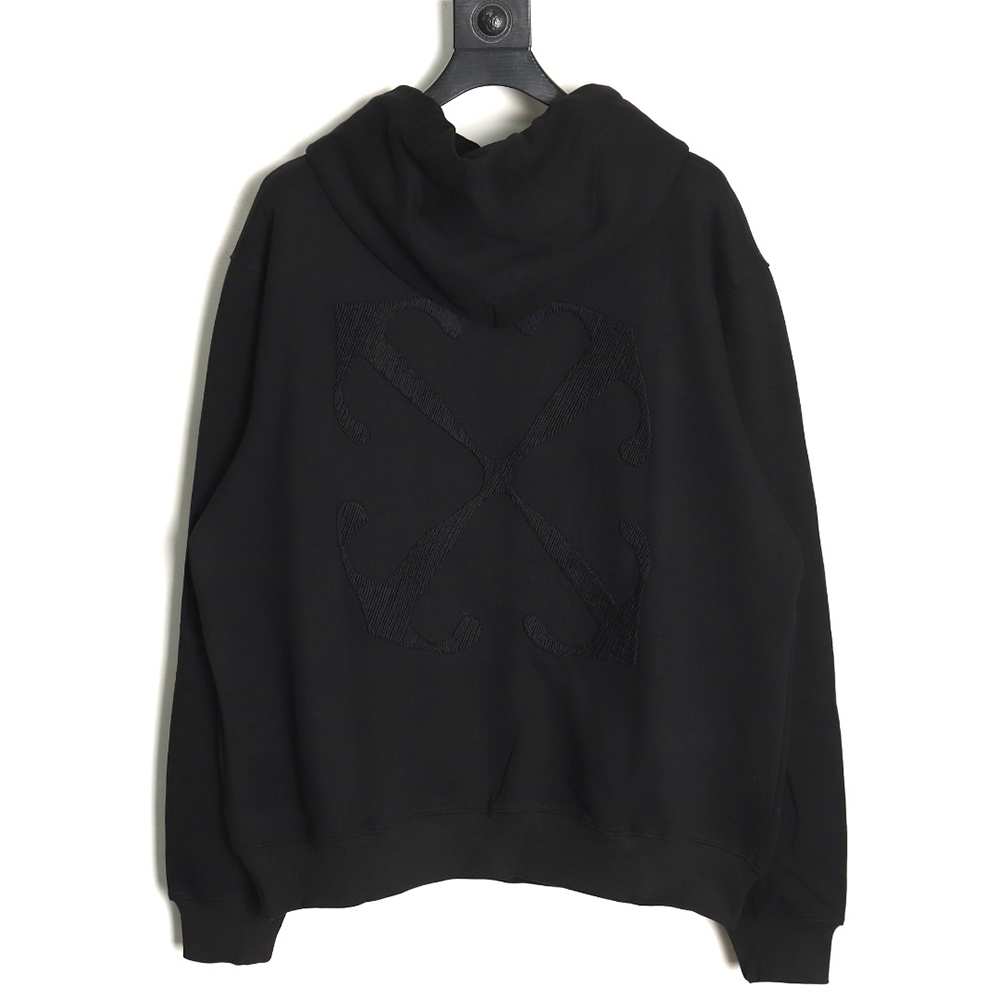 off-white pure black embroidered hoodie