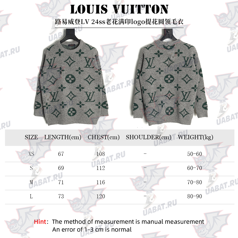 l0*is V*t0n all over logo jacquard crewneck sweater tsk1