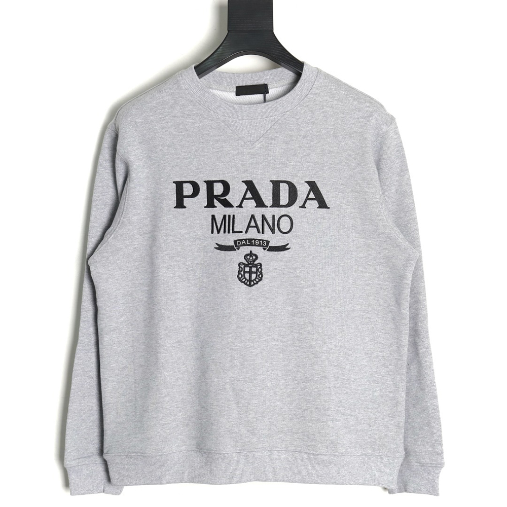 Pra*a embroidered logo crewneck sweatshirt tsk1