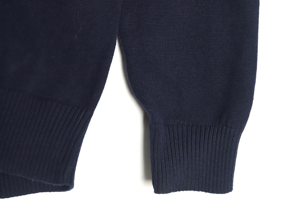 Ralph Lauren classic warhorse logo embroidery half-zip knitted sweater