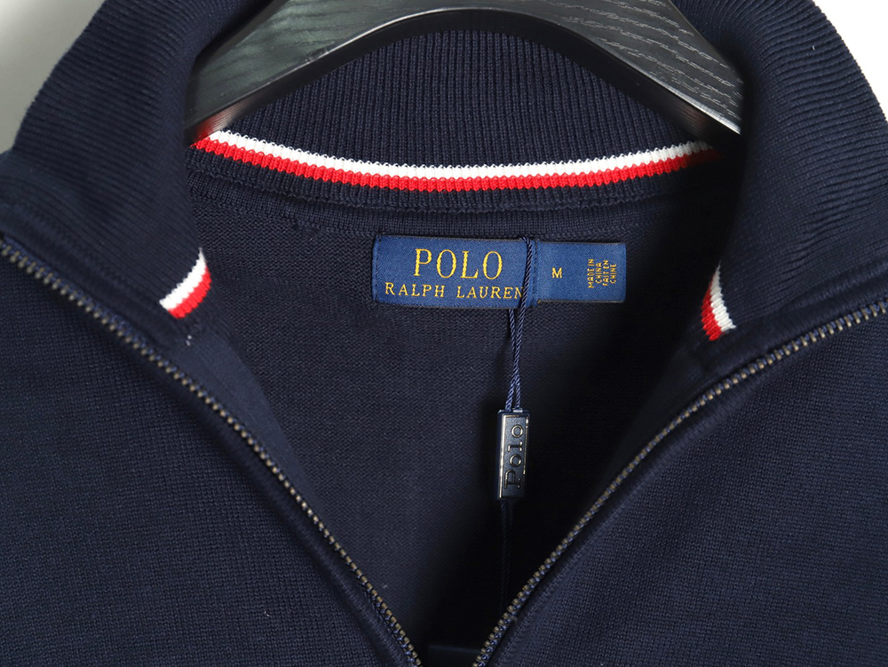 Ralph Lauren classic warhorse logo embroidery half-zip knitted sweater