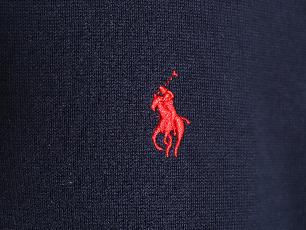 Ralph Lauren classic warhorse logo embroidery half-zip knitted sweater