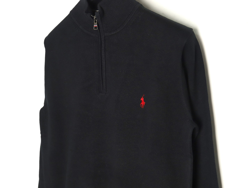 Ralph Lauren classic warhorse logo embroidery half-zip knitted sweater TSK1
