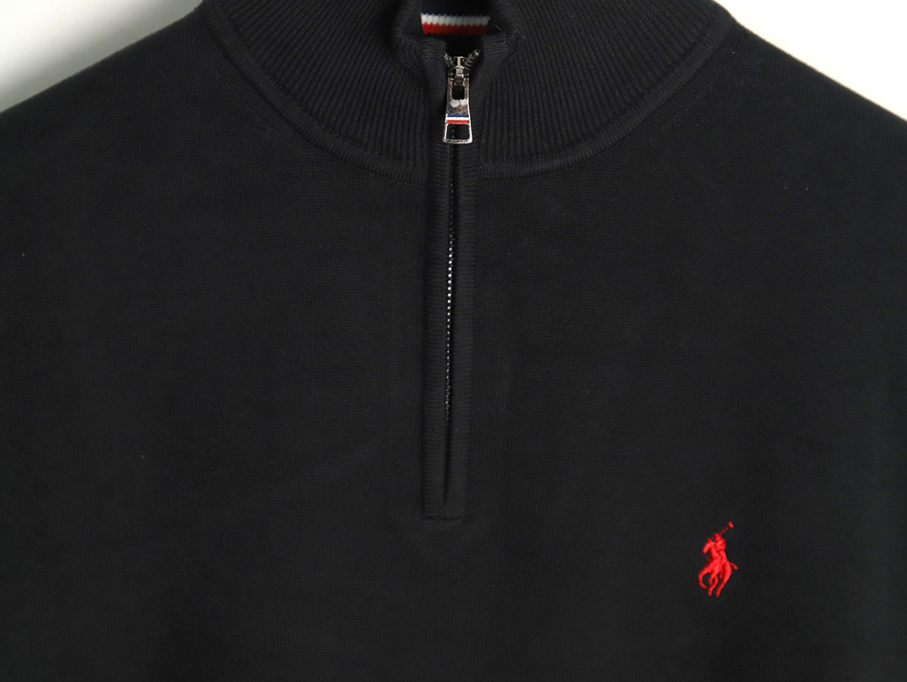 Ralph Lauren classic warhorse logo embroidery half-zip knitted sweater TSK1