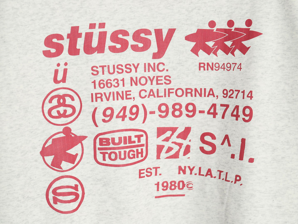 Stussy co-branded elements Logo plus velvet hooded zipper jacket