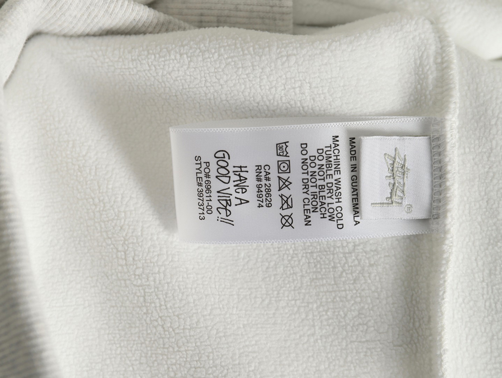 Stussy co-branded elements Logo plus velvet hooded zipper jacket